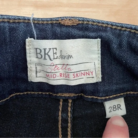BKE Denim Stella Mid Rise Skinny Jeans Women’s Size 28R Dark Wash | READ DISC. - Picture 6 of 12